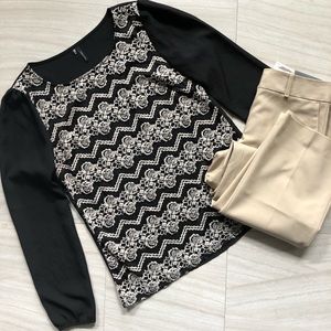 Maurices Blk & White Embellished l/s Top